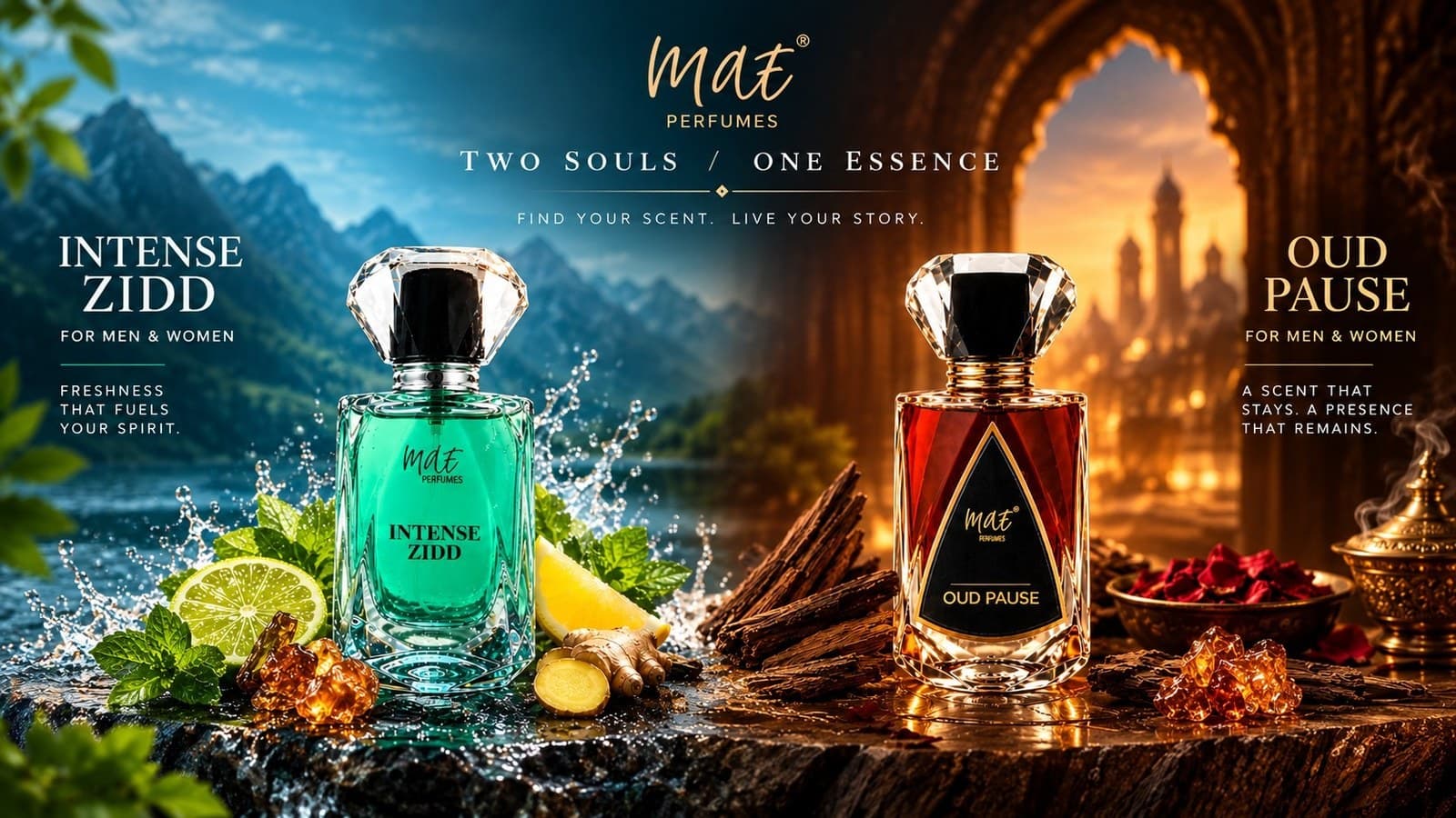 Mae Perfumes — Intense Zidd and Oud Pause, two souls one essence
